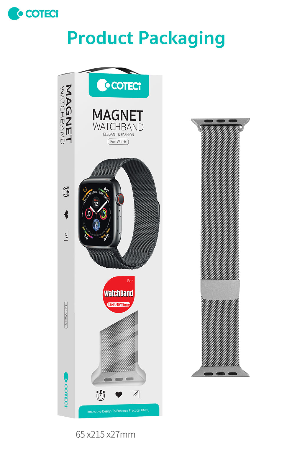 W6 Stainless Steel Braided Magnetic Watch Strap