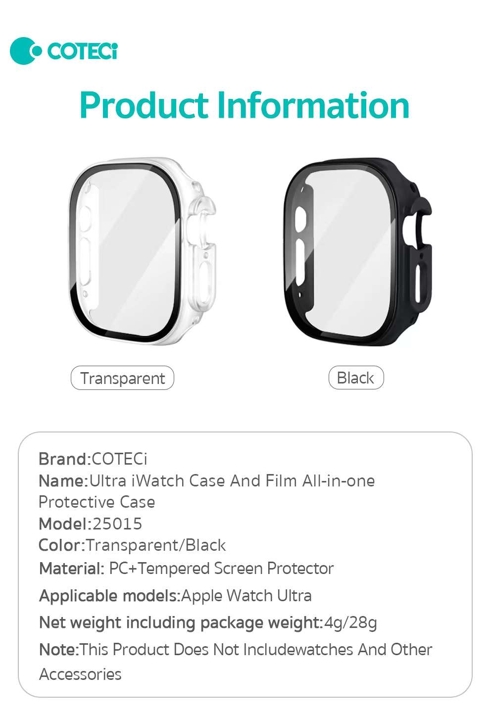 Apple Watch Ultra Case with Screen Protector - All-in-One Protection