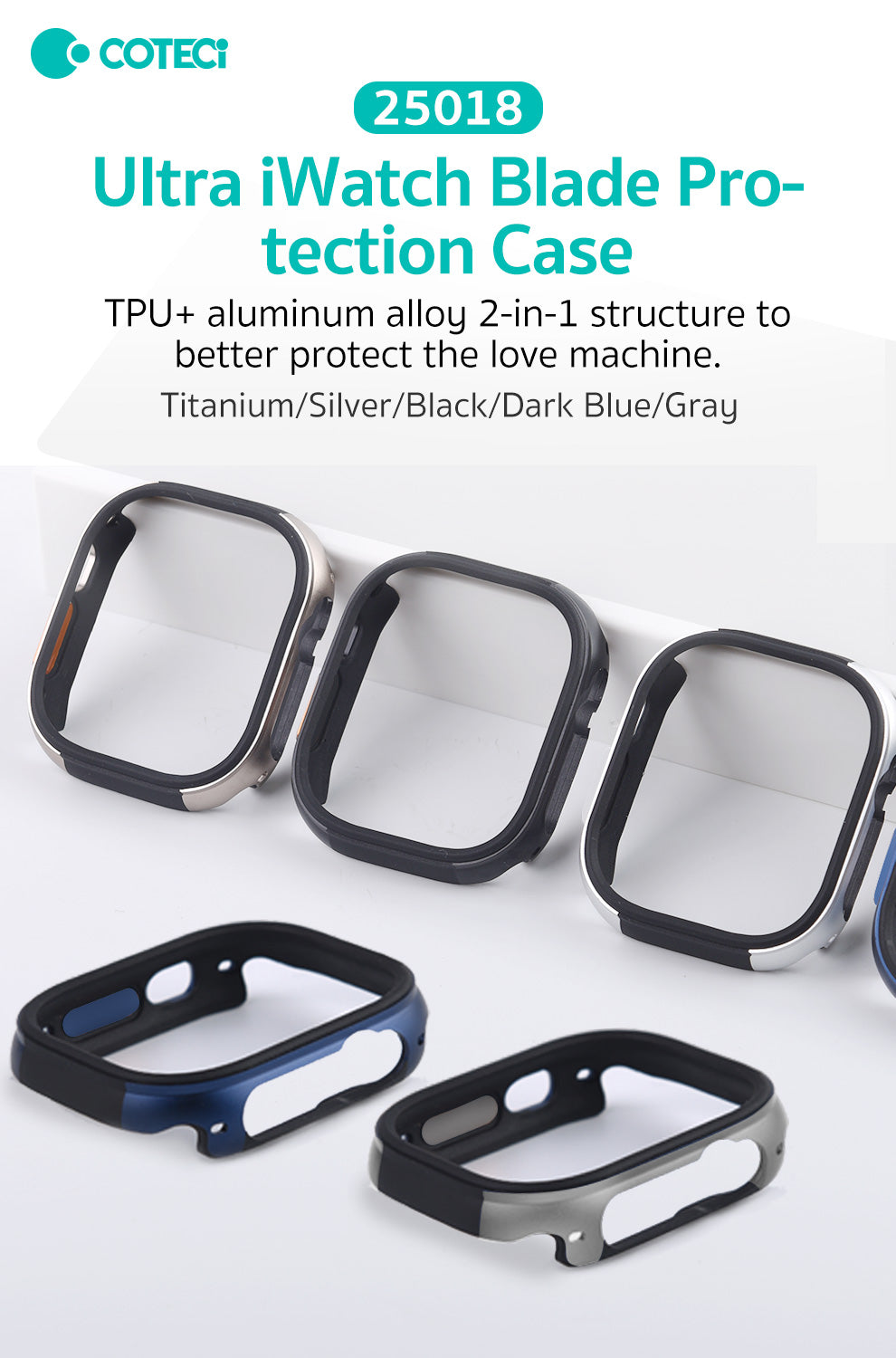 Apple iWatch Ultra1/2 49mm Case-Black and Titanium