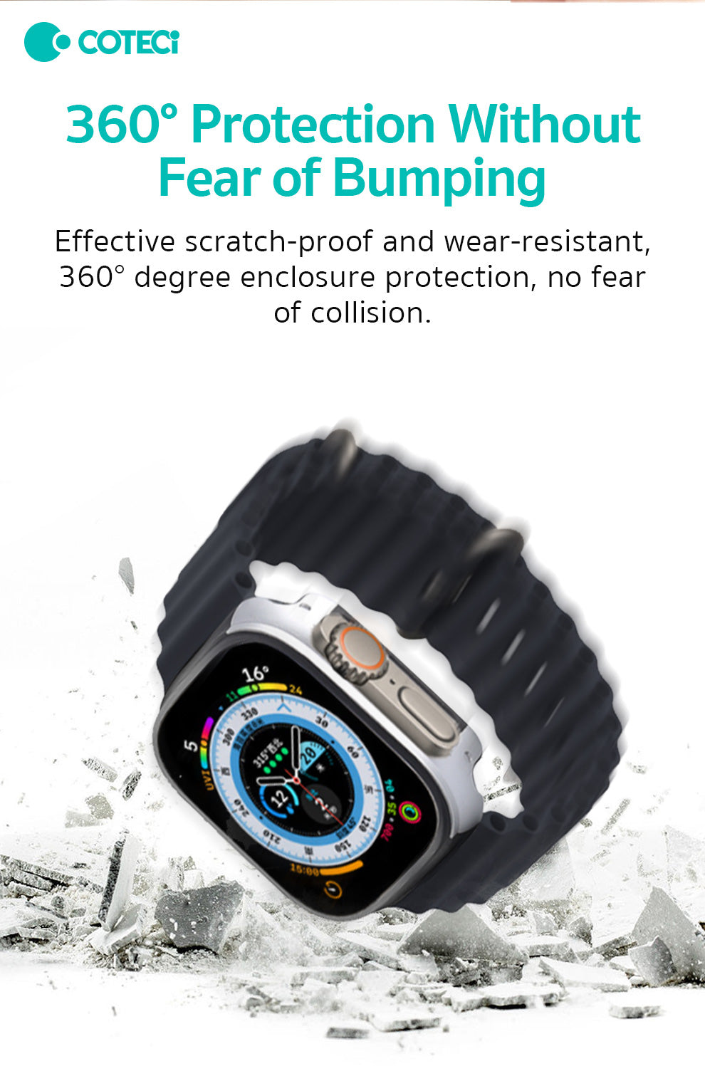 Apple iWatch Ultra1/2 49mm Case-Black and Titanium